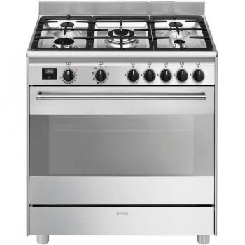 Cocina de Gas SMEG BG91X2 90cm Acero Inoxidable con 5 Quemadores y Función Vaporclean