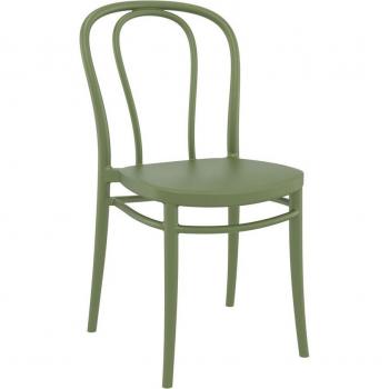Victor Polypropylene Indoor and Outdoor Side Chair - Olive Green