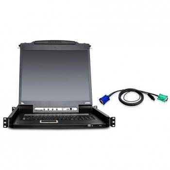 Aten CL5716MUKIT 16-Port 17 Single Rail LCD KVM Switch Console Bundle