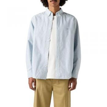 Camisa de botones Levi's® Authentic para hombre, manga larga, algodón, azul (Waylon Stripe True Blue), talla S