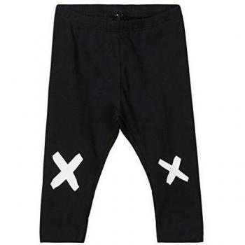NAME IT Leggings para niña en color negro con estampado 50/0 – 1 mes