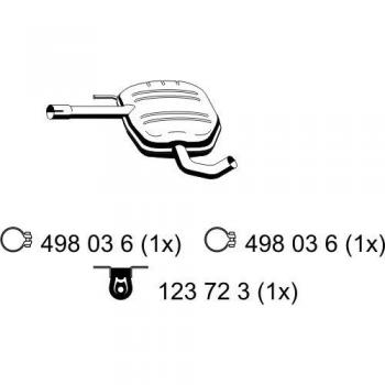 Silenciador Intermedio ERNST 133159 para Volkswagen Passat B3/B4, Longitud 700mm