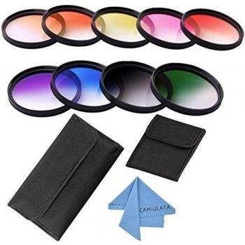 Cam de ulata Slim Gradual Filtro de color filtro Set Kit and Wallet Pouch for Sony Alpha A6300 A6000 A5000 C55-A5100 NEX 5 6, Nikon 1 AW1 J1 J2 J3 J4 J5 S1 S2 V1 V2 V3 Digital DSLR Camera
