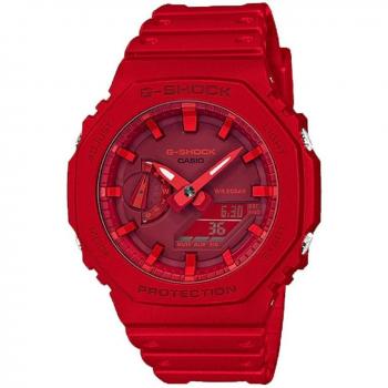 Casio G-Shock Carbon Core Guard Analog-Digital Men's Watch with Resin Strap, 200M Water Resistance, Red GA-2100-4A