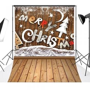 love-baby vinilo tema de Navidad con suelos de madera Backdrops 5 x 7ft/150 x 210 cm Seamless Tress y presenta fotografía antecedentes Photo Props para estudio de fotografía/profesional/fiestas