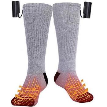 GARDOM Calcetines Calefactables Mujer Hombres,Calcetines Eléctricos USB Recargable 2200mAh,3 Nivel de Calentamiento,Calcetines Invierno para Ciclismo Senderismo Esquí Camping Pesca