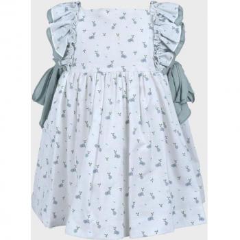 Vestido de bebé niña La Ormiga 1090062605 blanco de algodón