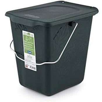 Cesto de Compostaje Rotho Greenline 7L, Cubo Bio para Cocina con Tapa Hermética de Plástico Biodegradable, Reciclable y BPA-Free, Dimensiones 26 x 20.8 x 25