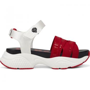 Sandalias de Moda ED HARDY Overlap Sandal Rojo/blanco, características: diseño moderno, color rojo y blanco, estilo casual, suela antideslizante, cómodas para uso diario