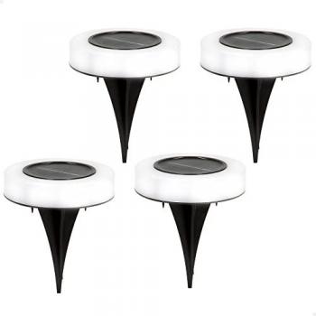 Pack de 4 Focos Balizas Exteriores Solares Aktive, Luz continua entre 6 y 8 horas, 8 LEDs, de 4 lúmenes, Impermeable