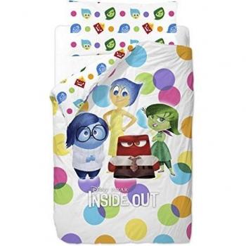 Disney Del Revés Spots Saco nórdico de 2 Piezas para Cama de 90 cm, Mezcla De Algodón, Multicolor, 25x90x190 cm