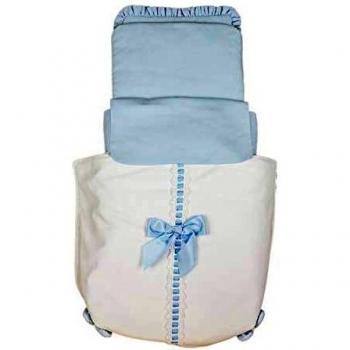 Saco para Capazo Rosy Fuentes - Saco para Bebé Universal - Saco tres usos - Funda para capazo de bebé-0-blanco celeste