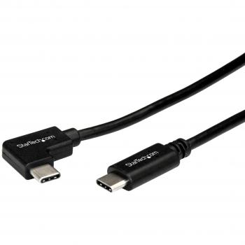 StarTech.com Cable USB-C a USB-C de 1 metro con Conector en Ángulo Derecho - Negro