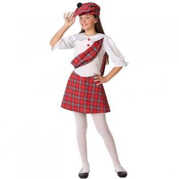 Disfraz de Escocesa Rojo y Blanco para niña