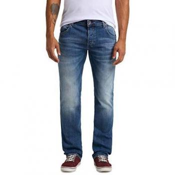 Jeans Mustang Michigan Straight para Hombre, Azul Denim, Algodón Elástico, Talla 34/Largo 32