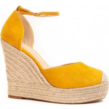 Sandalias de Mujer Montevita Spartsum6 Amarillo con cuña de esparto