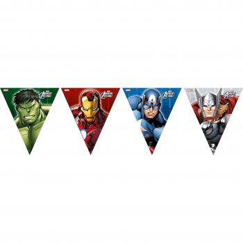 Avengers Assemble Héroes Multi Partido Deco Set, articulos / contenido: papel guirnalda banderín 12 banderas