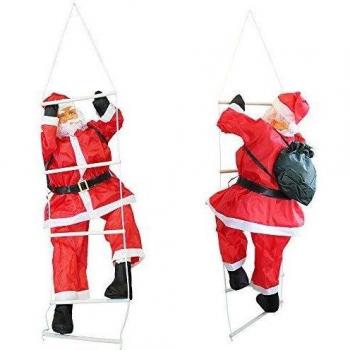 Papá Noel en la Escalera de 150cm a 120cm decoración Navidad