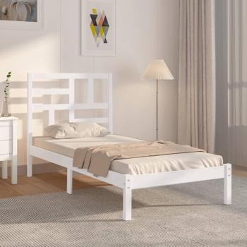 Estructura de cama de madera maciza de pino blanca 90x200 cm