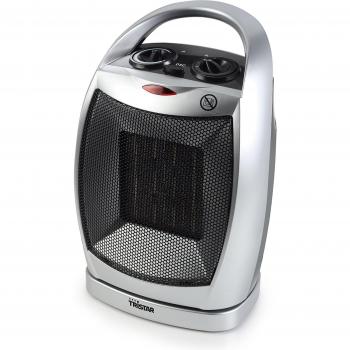 Calefactor Eléctrico Cerámico Tristar KA-5038, 1500W, Oscilante, Color Gris y Plata