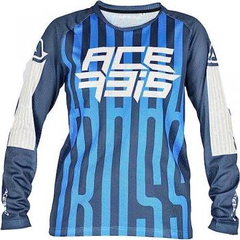 Acerbis Camiseta de Cross para Niño J-Windy Five Vented Multi - Maillot de motocross, color blanco y azul, talla 2XL, diseñado para ofrecer ventilación y comodidad en la práctica del motocross
