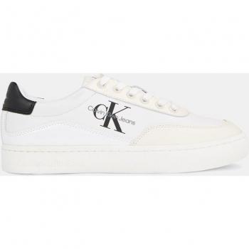 Chic White Lace-Up Sneakers with Contrast Detailing - EU40/US10, Calvin Klein, Sneakers, female, White, Size: 10 US Printed Lace-Up Sports Sneaker