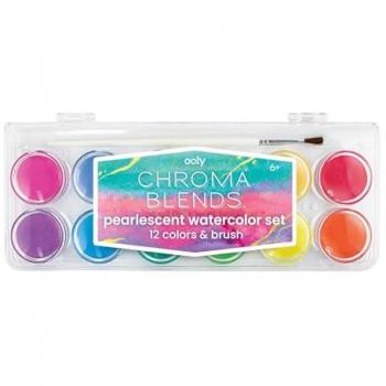 Ooly Chroma Blends Pearlescent Watercolor Paint Set - 13 Piece Set