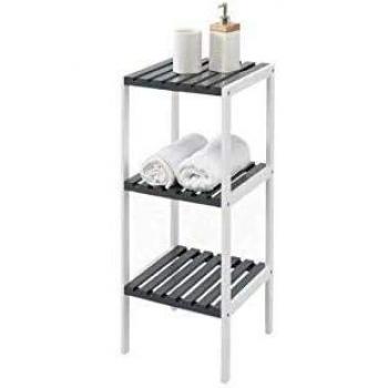 Kit Closet 2160021603 - estanteria de baño nature 3 baldas, gris/blanco, 80 x 34 x 33