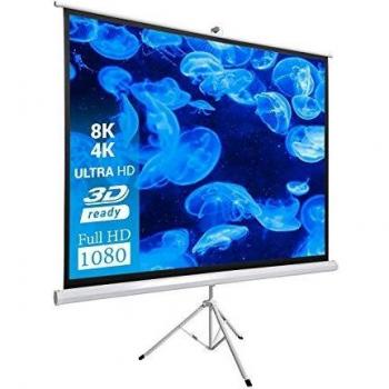 celexon Basic Pantalla portátil trípode se Puede Montar y Desmontar en Minutos - Ideal para el Cine en casa, la Oficina, la presentación o la Escuela - 200x200cm - 1:1