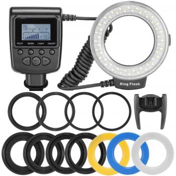 Neewer RF550D - Anillo LED de flash para cámaras digitales Nikon y Canon EOS 50D 40D