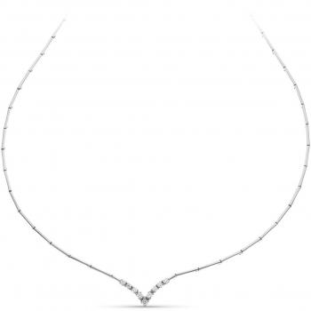 Gargantilla Oro Blanco 18k con Circonita