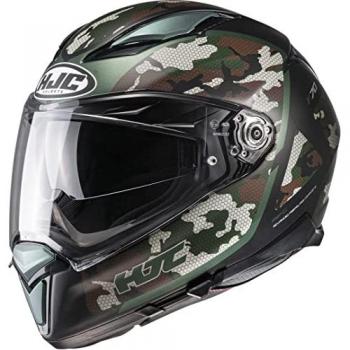 Casco HJC F70 Katra MC4SF - Multicolor, talla XL, diseño verde, homologación de seguridad, ventilación optimizada, interior desmontable y lavable