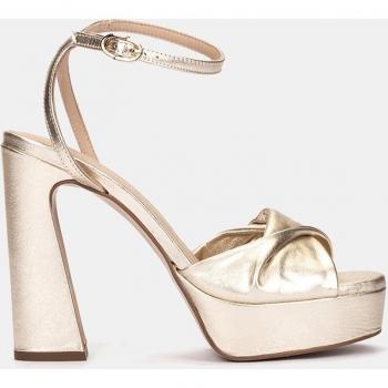 Pedro Miralles - Sandalias Sabugo de tacón de piel metalizada en color platino