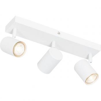 Lámpara de techo moderna blanca 3 luces rectangular orientable Jeana, Acero, Adecuado para LED, Máx. 3 x 7 Watt