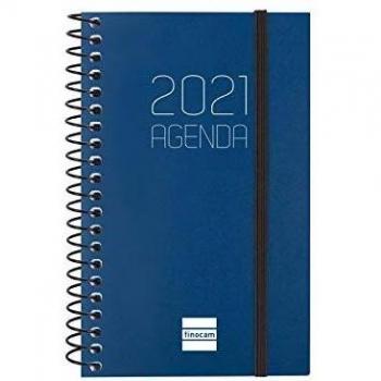 Finocam - Agenda 2021 Semana vista apaisada Espiral Opaque Azul Catalán
