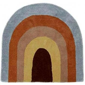 OYOY Alfombra de juegos para habitación infantil, diseño de arcoíris y colores de mezcla de algodón, 88 x 90 cm