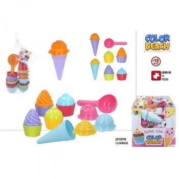 Set de moldes para playa helados y cupcakes