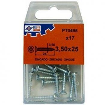 PROFER TOP - Tirafondo C/Plana Pozi Zn C/17 Profer Top 3,5X25 Mm