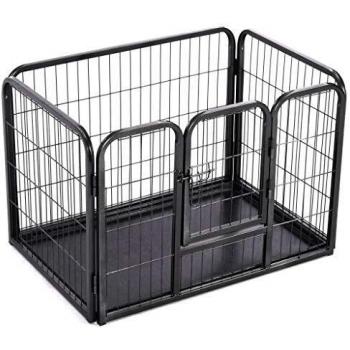 vidaXL Puppy Playpen Steel 91.5x59x61 cm