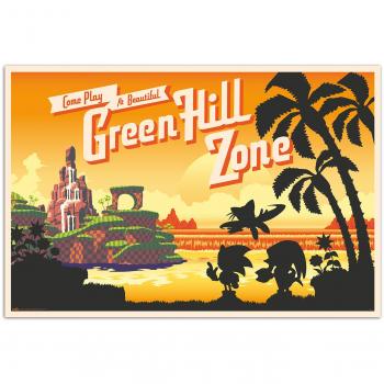 Poster Sonic The Hedgehog - Come Play At Beautiful Green Hill Zone