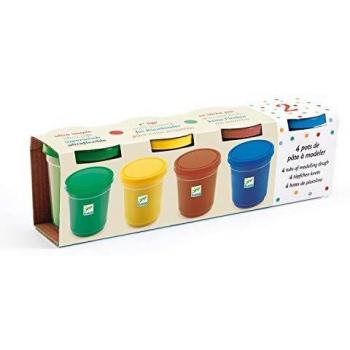 DJECO modlear 4 Botes de Pasta Naturaleza Arte y Manualidades, Multicolor