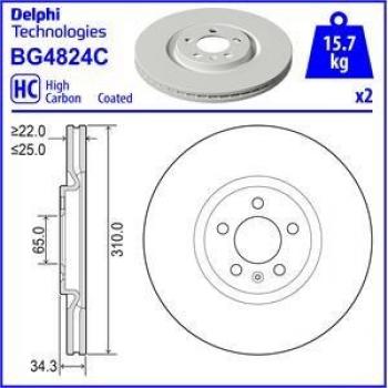 Disco de freno DELPHI BG4824C