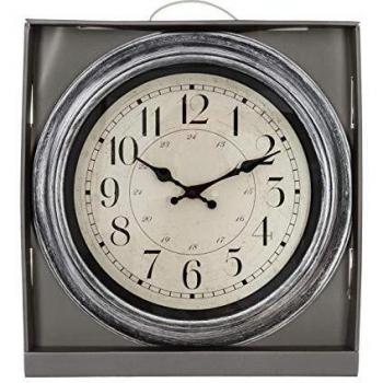 Reloj de Pared de Plástico con Molduras y Péndulo, Diámetro 40 cm - Atmosphera Créateur d'Intérieur