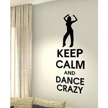 Keep Calm y Dance Crazy - Salud entrenamiento motivación entrenamiento gimnasio Fitness deporte corazón vida familiar amor casa juntos cita de pared Adhesivos de vinilo pegatinas Art Decor DIY