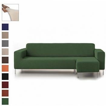 Eiffel Textile Protector Rústica Funda Elástica Brazo, Verde, Chaise Longue Corto Derecha