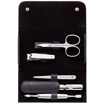 ZWILLING Classic 5-Piece Manicure Set with Leather Case, Black