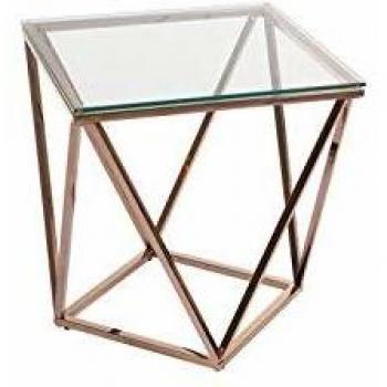Mesa Auxiliar con Cristal Pris Oro
