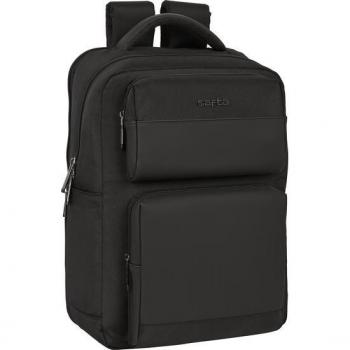 Mochila Safta Business Black para Portátil 15,6 con 2 Bolsillos y Conector USB Interiores Acolchados