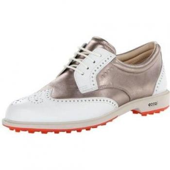 Ecco Women's Classic Golf Hybrid - Zapatos de golf para mujer, color blanco / marrón, talla 39