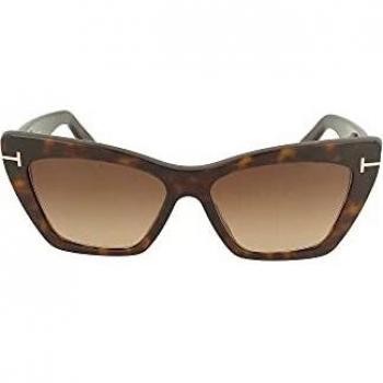Tom Ford Wyatt Cat Eye Sunglasses, Brown/Havana Gradient, Female, Size: 56 MM